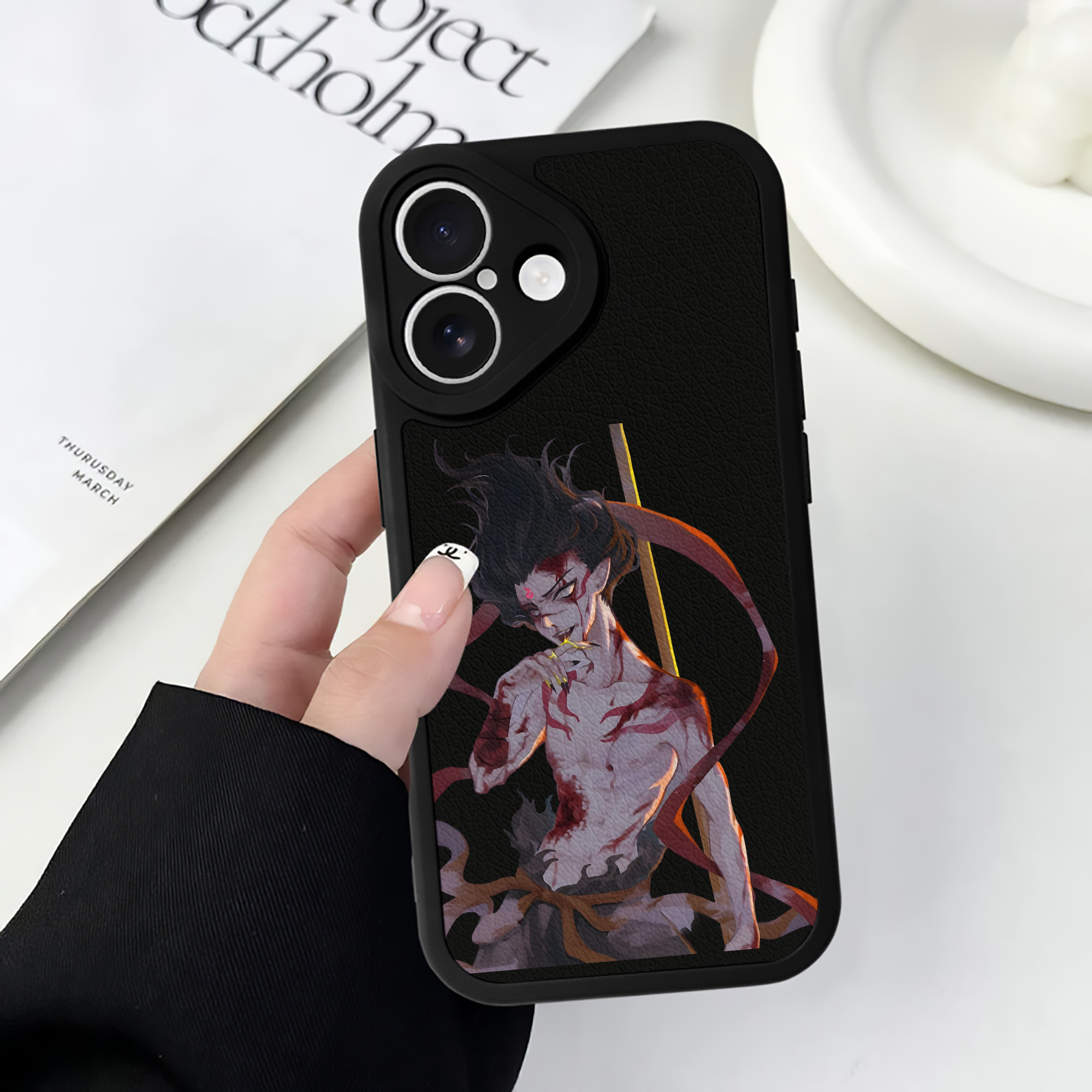 （画像用） Ne Zha 2 ナタ 魔童の大暴れ 【iPhone 16シリーズ対応】シリコンスマホケース（レザー調） 材質：シリコン